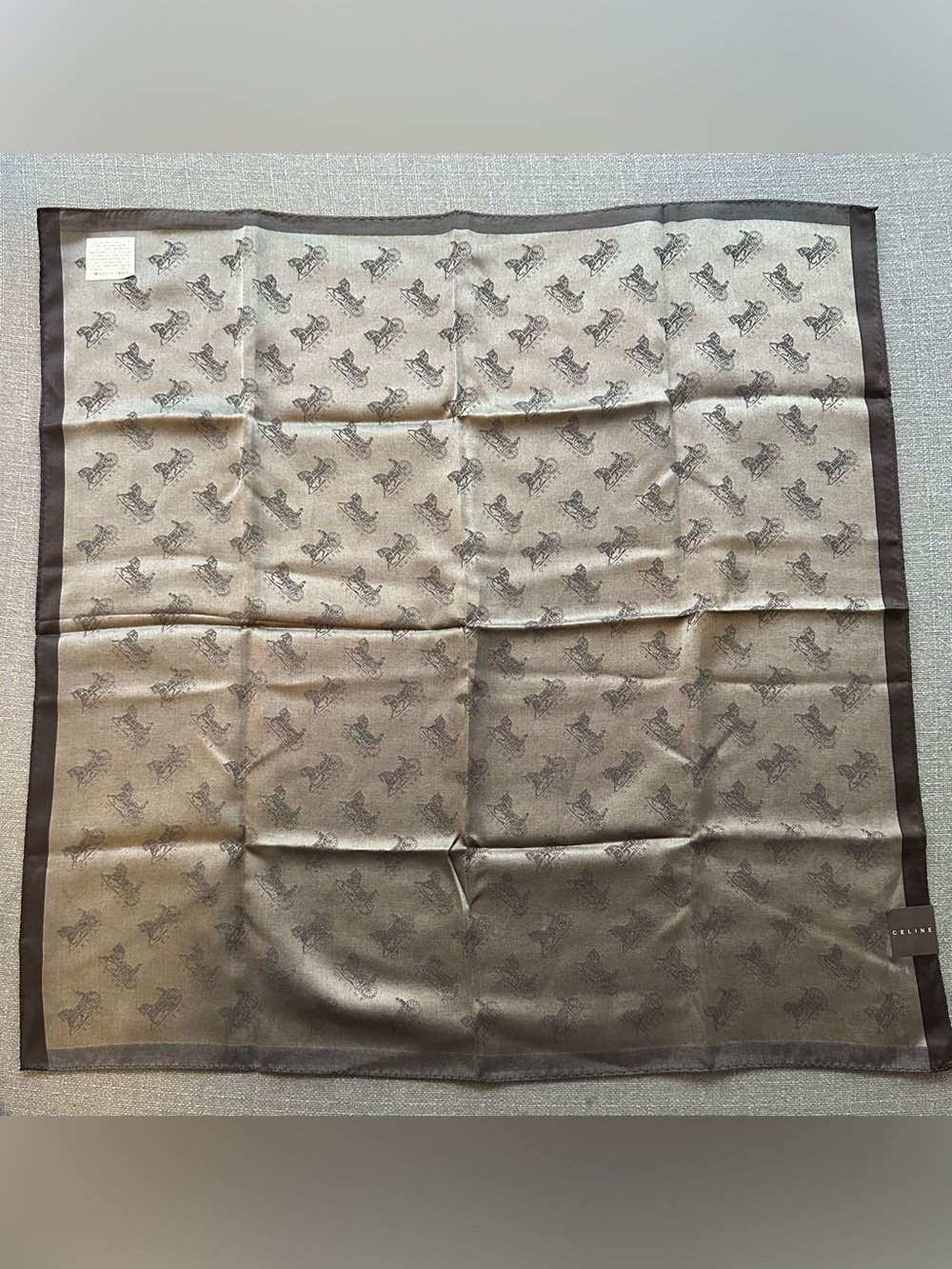 Celine Horse and Carriage Silk Blend Scarf